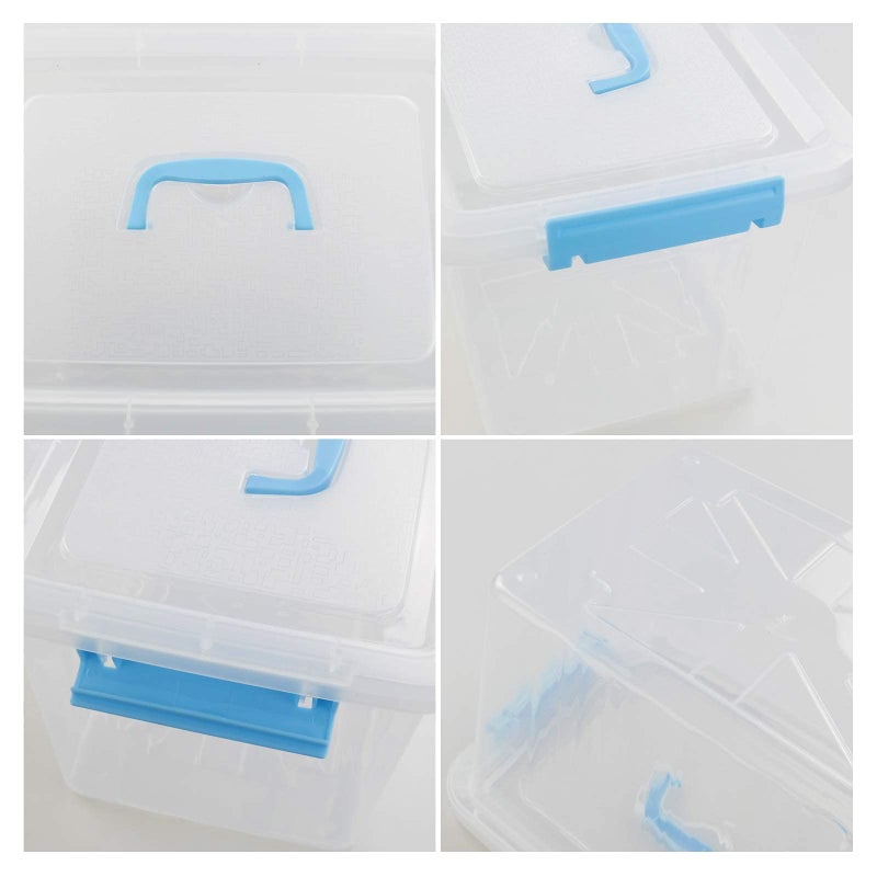 Doryh 12 L Plastic Storage Bin with Lid, Clear Transparent Box with Handles Set of 1 - Image 3